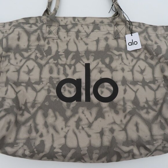 Alo Iconic Shopper Tote Grey Tie Dye Style W7066R Handbag NEW Reusable Gym Work - Picture 2 of 9